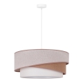 Duolla - Pendel KOBO 1xE27/15W/230V beige/brun/hvid