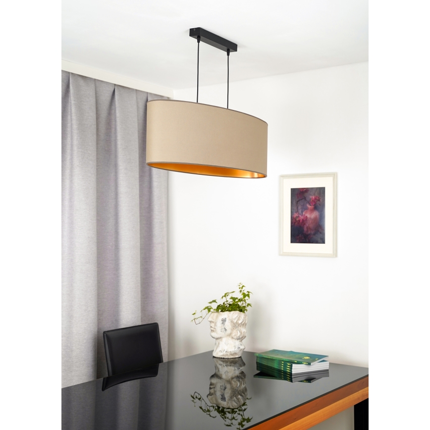 Duolla - Pendel OVAL VEGAN 2xE27/15W/230V beige