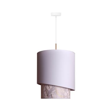 Duolla - Pendel PARIS 1xE27/15W/230V diameter 40 cm hvid/beige