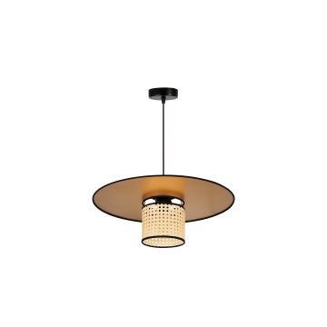 Duolla - Pendel TOKYO RATTAN 1xE27/15W/230V guldfarvet/Rattan