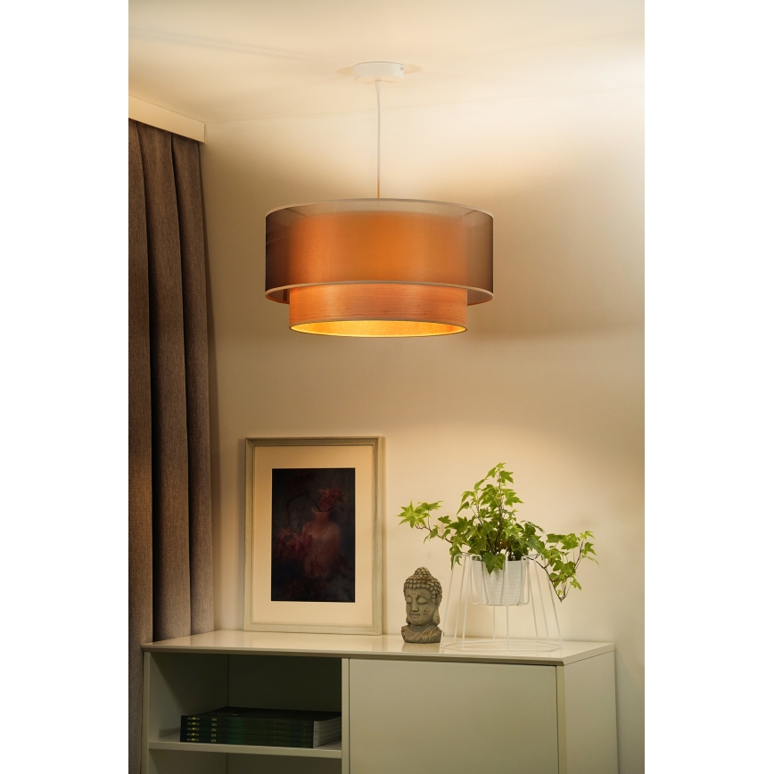 Duolla - Pendel WOOD BOHO 1xE27/15W/230V kobber/beige