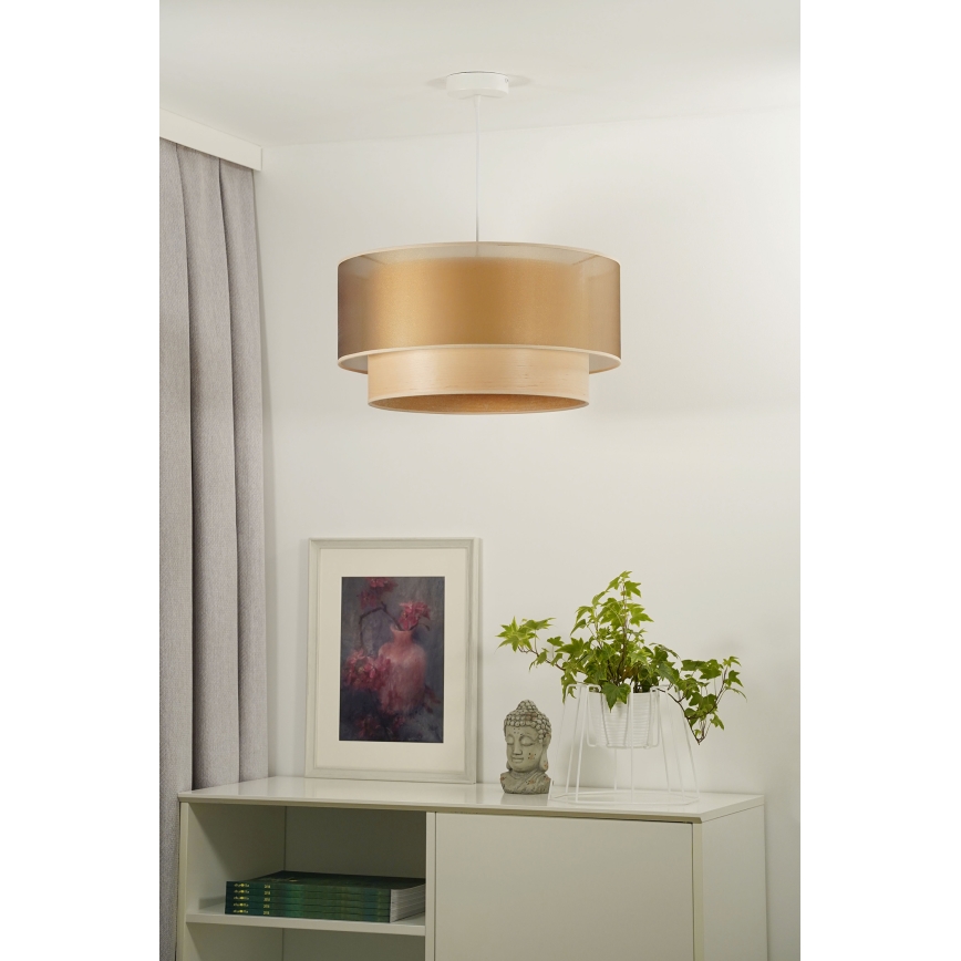 Duolla - Pendel WOOD BOHO 1xE27/15W/230V kobber/beige