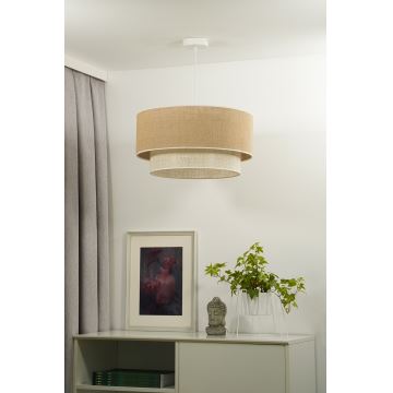 Duolla - Pendel YUTE BOHO 3xE27/15W/230V diameter 60 cm brun/grå