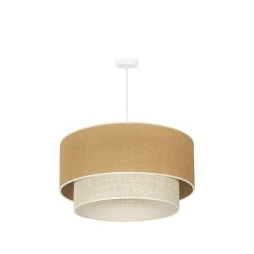 Duolla - Pendel YUTE BOHO 3xE27/15W/230V diameter 60 cm brun/grå