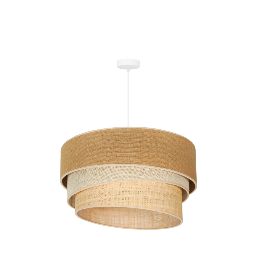 Duolla - Pendel YUTE TRIO 3xE27/15W/230V diameter 60 cm brun/grå/beige