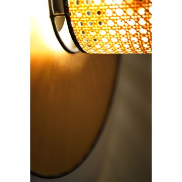 Duolla - Væglampe TOKYO RATTAN 1xE27/15W/230V guldfarvet/Rattan