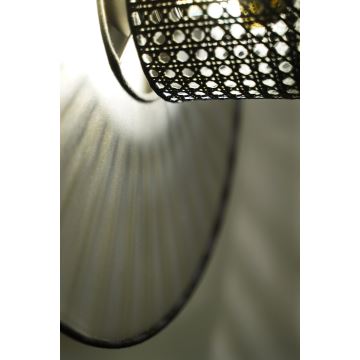 Duolla - Væglampe TOKYO RATTAN 1xE27/15W/230V sølvfarvet/sort