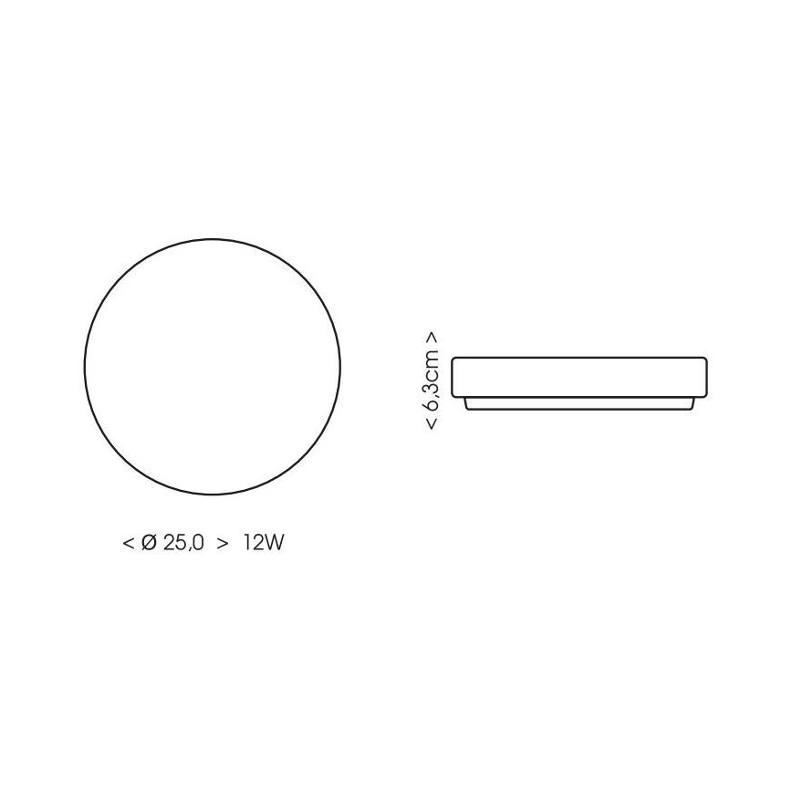 LED loftlampe til badeværelse LIRA LED/12W/230V 4000K diameter 25 cm IP44 sort