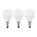 Eglo 10698 - 3x LED-pære E14/4W/230V 320 lm 3000K