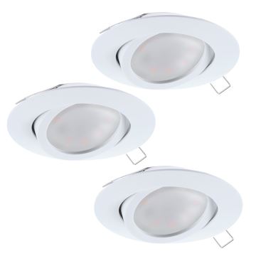 Eglo - LED indbygningsspots 3 stk. TEDO 3xGU10-LED/5W/230V