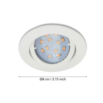 Eglo - LED indbygningsspots 3 stk. TEDO 3xGU10-LED/5W/230V