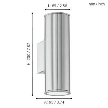 Eglo 33582 - LED RGBW Dæmpbar udendørs wall belysning RIGA 2xGU10/5W/230V IP44