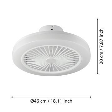 Eglo - LED loftventilator dæmpbar LED/25,5W/230V hvid 2700-6500K + fjernbetjening