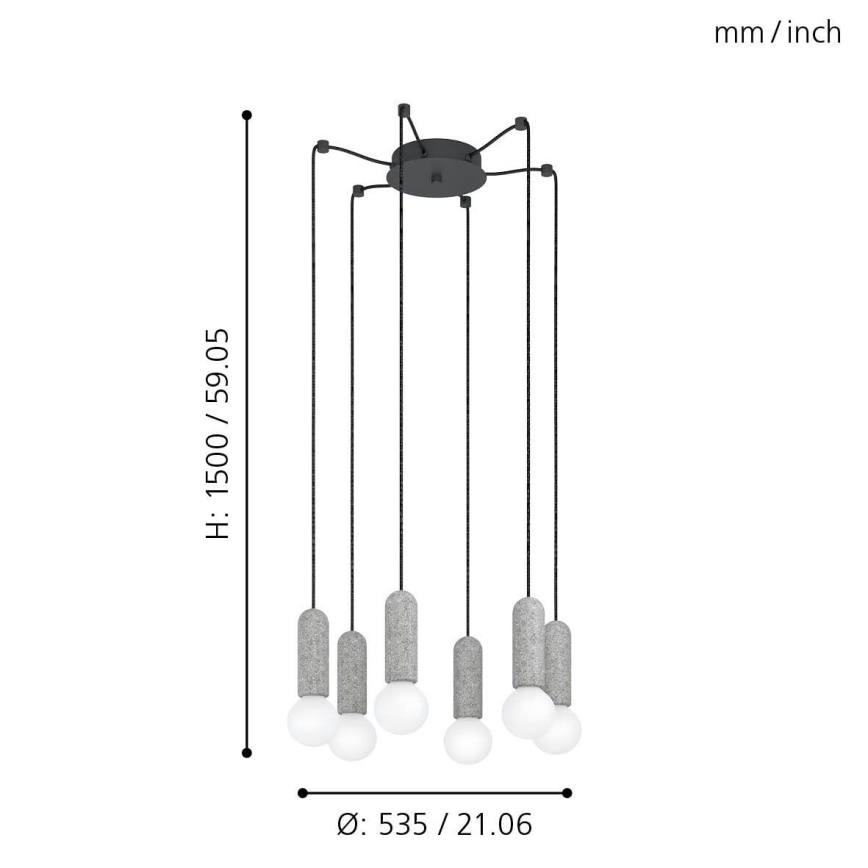 Eglo - Pendel 6xE27/40W/230V