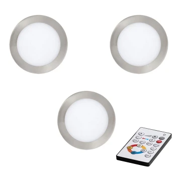 Eglo - 3x LED indbygningslampe dæmpbar TINUS LED/17W/230V + fjernbetjening