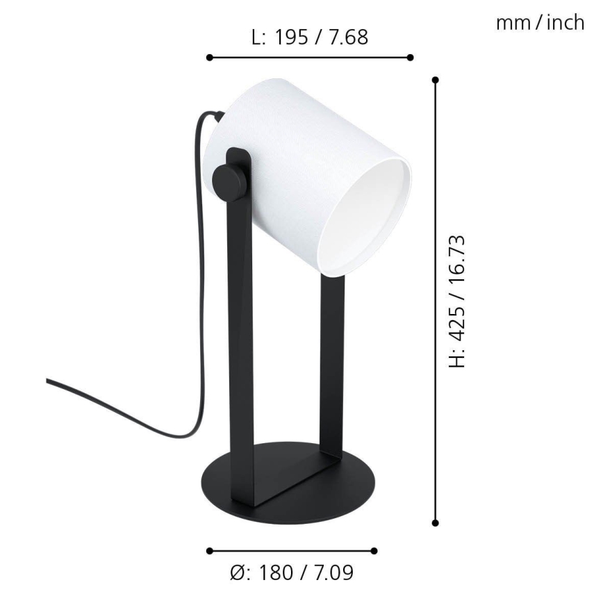 Eglo - Bordlampe 1xE27 / 28W / 230V