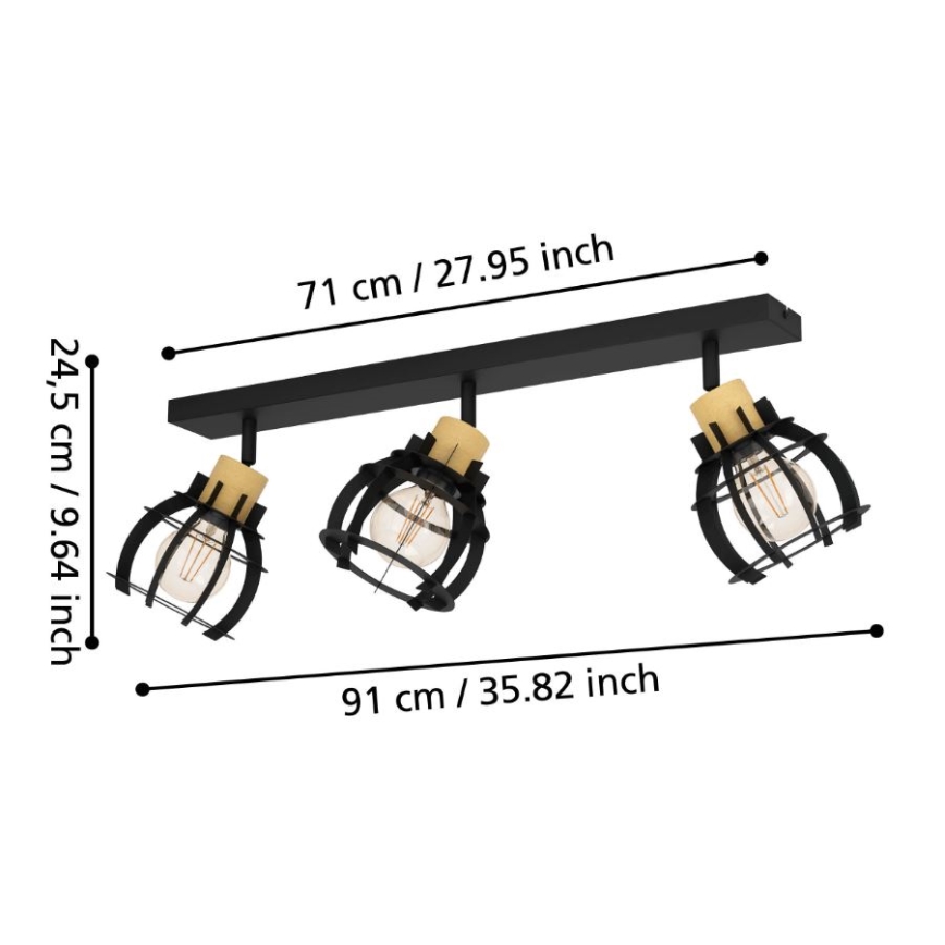 Eglo - Spotlampe 3xE27/40W/230V