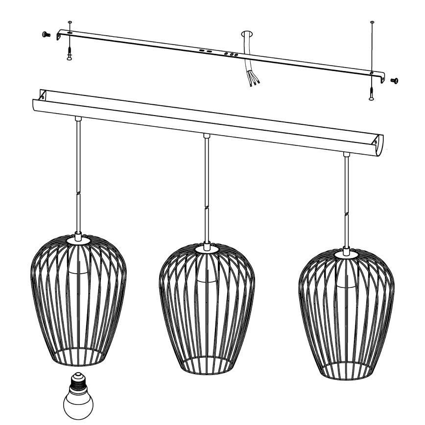 Eglo - Lysekrone 3xE27/60W/230V