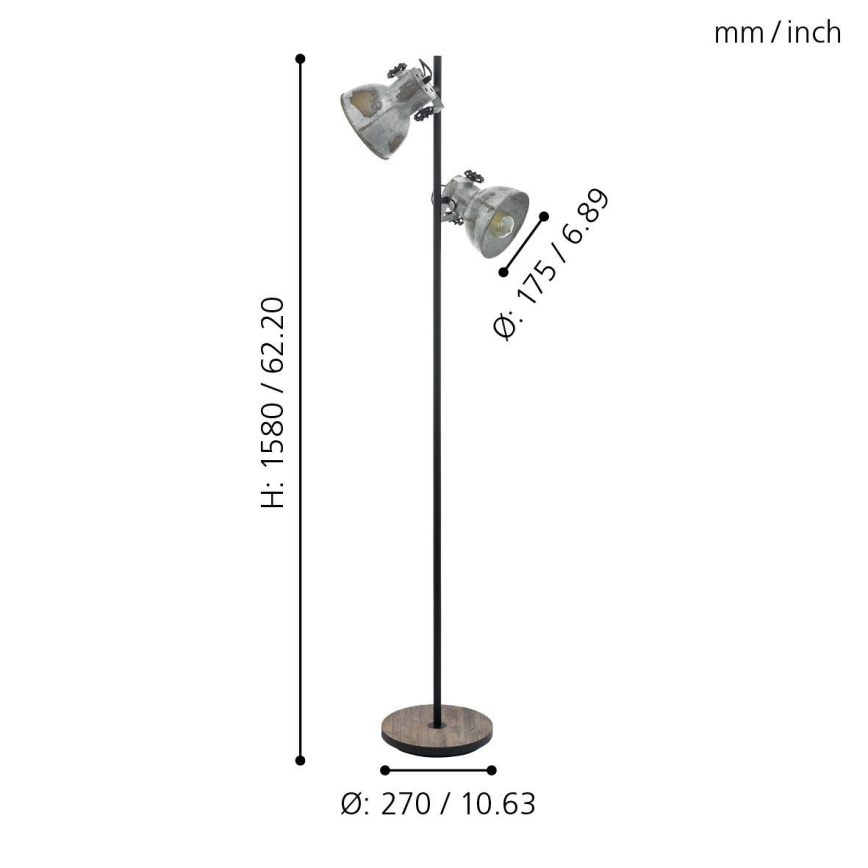 Eglo - Gulvlampe 2xE27/40W/230V