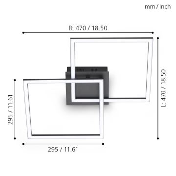 Eglo - LED loftlampe dæmpbar LED/28W/230V 3000-6500K + fjernbetjening