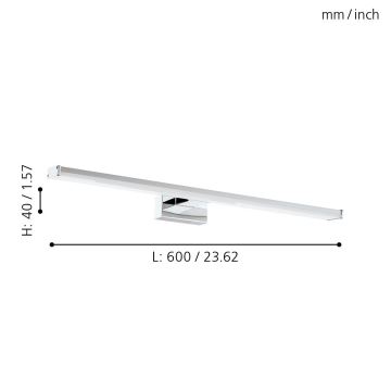 Eglo 79533 - LED spejllampe til badeværelse SARNOR LED/11W/230V 60 cm IP44 krom