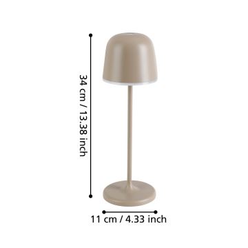 Eglo - Genopladelig LED udendørslampe dæmpbar LED/2,2W/5V 1800 mAh beige IP54