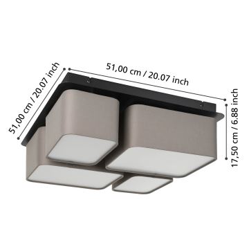 Eglo - Loftlampe 4xE27/28W/230V