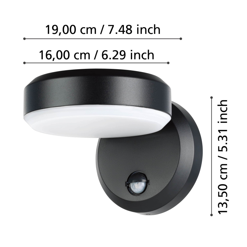 Eglo - LED Udendørs væglampe med sensor LED/10,8/230V IP44