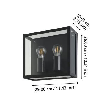 Eglo - Udendørs væglampe 2xE27/40W/230V IP44