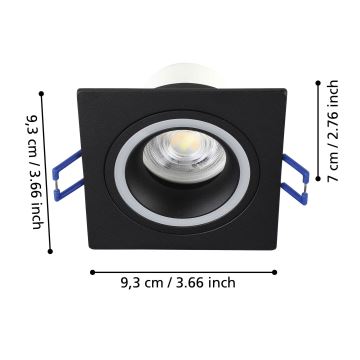 Eglo - LED RGBW Indbygningslampe dæmpbar LED/4,7W/230V sort