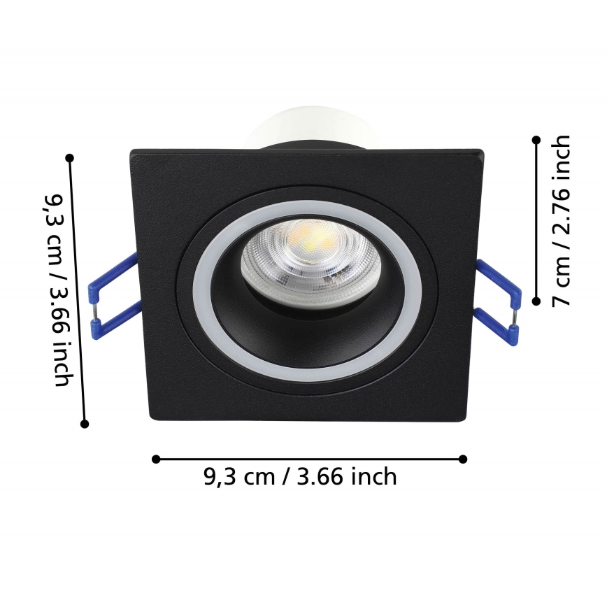 Eglo - LED RGBW Indbygningslampe dæmpbar LED/4,7W/230V sort