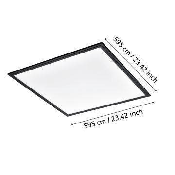 Eglo - LED loftlampe LED/33W/230V 60x60 cm sort