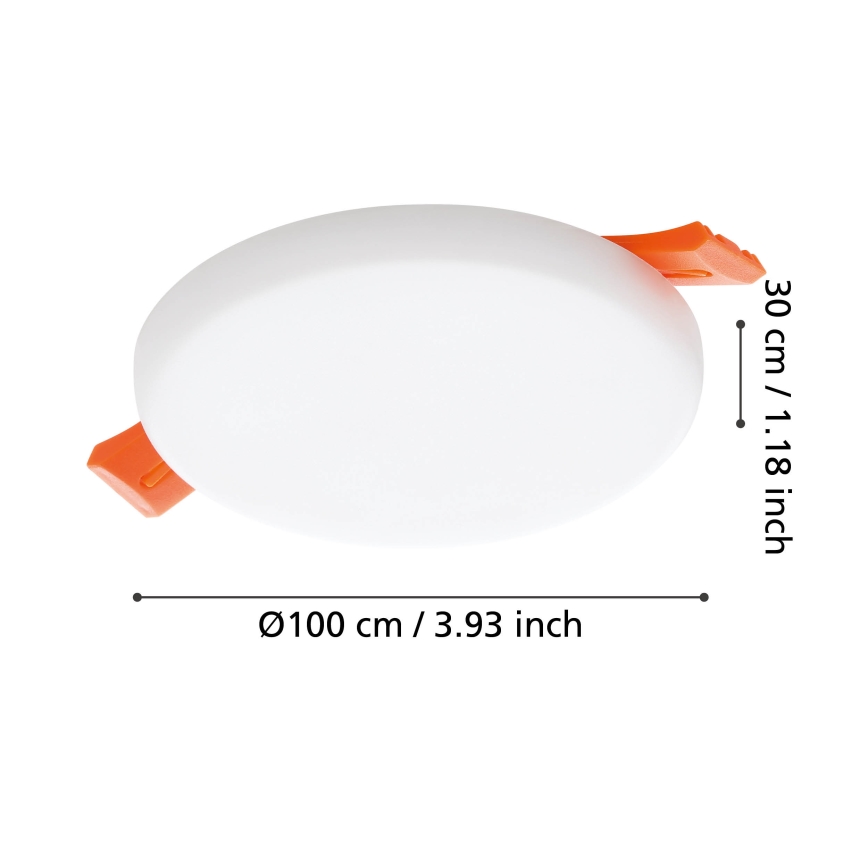 Eglo - LED indbygningslampe til badeværelse LED/5,5W/230V diameter 10 cm IP65