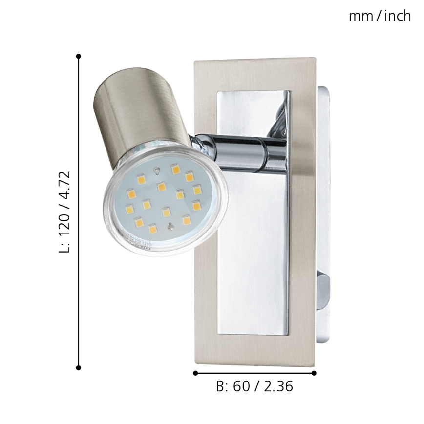 Eglo - Væg-/loftlampe 1xGU10/LED/3W