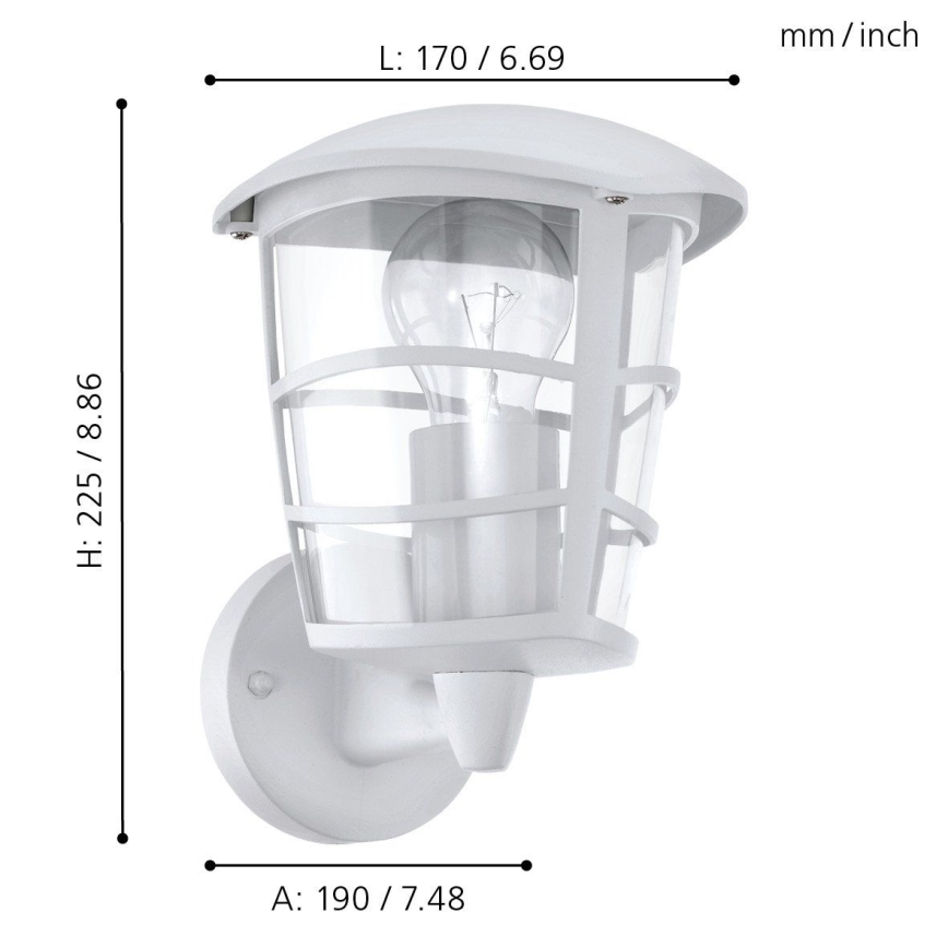 Eglo - Udendørs LED væglampe 1xE27/8,5W/230V IP44