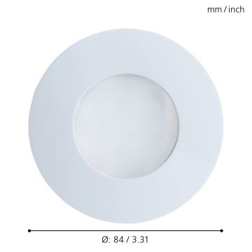 Eglo - LED indbygningsspot til badeværelse 1xGU10/5W/230V IP65