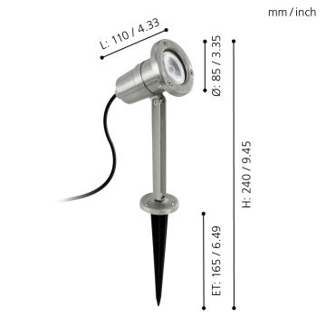 Eglo - Udendørs LED belysning 1xGU10/5W/230V IP54