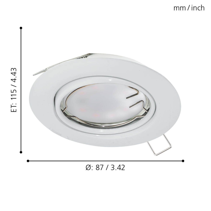 Eglo - 3x LED indbygningsspot PENETO 3xGU10-LED/5W/230V