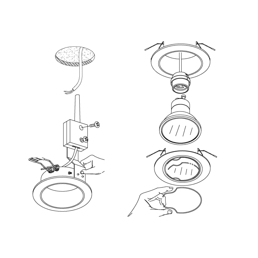 Eglo - 3x LED indbygningsspot PENETO 3xGU10-LED/5W/230V