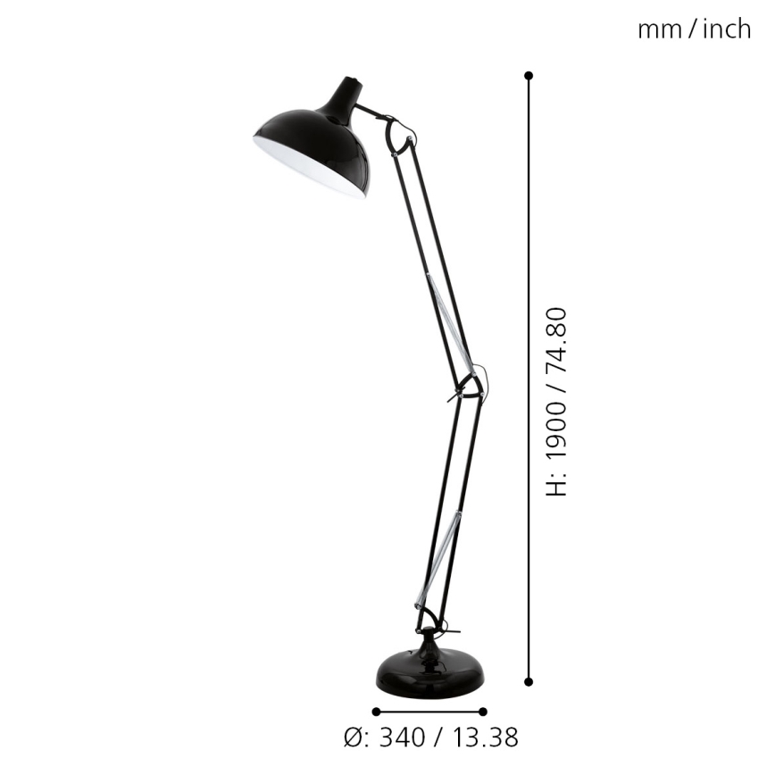 Eglo - Gulvlampe  1xE27/60W/230V