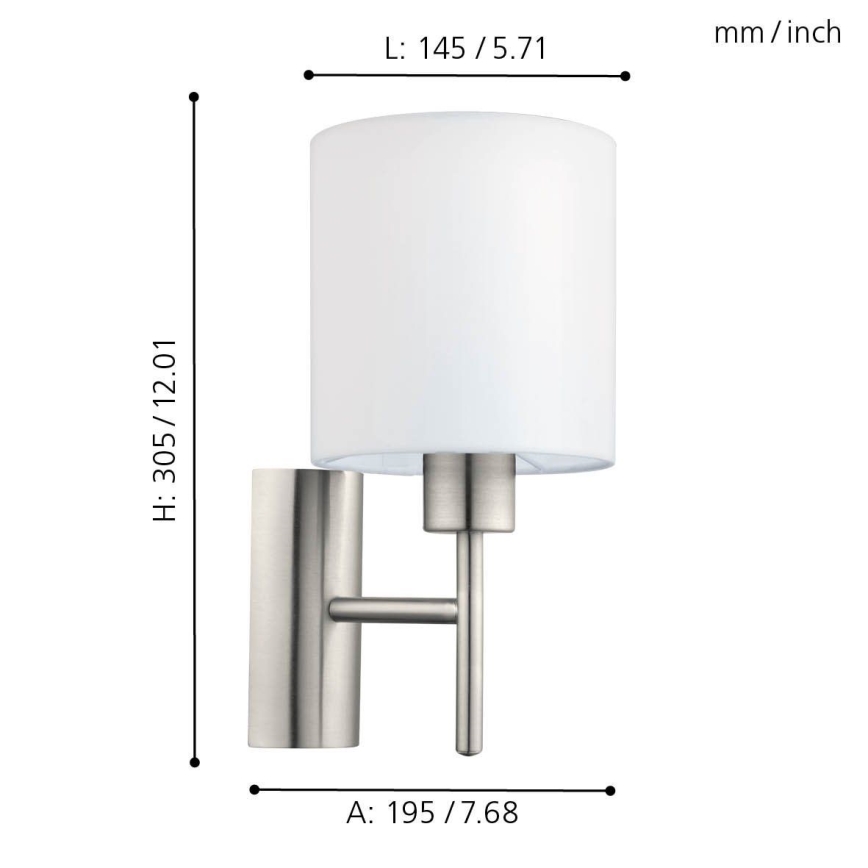 Eglo - Væglampe 1xE27/60W/230V