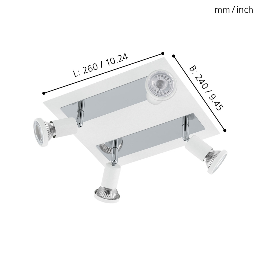 Eglo 94962 - LED spotlamper SARRIA 4xGU10-LED/5W/230V