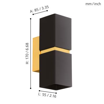 Eglo - LED væglampe 2xGU10-LED/4W/230V