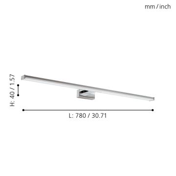 Eglo - LED badeværelseslampe LED/14W/230V 4000K 78 cm IP44