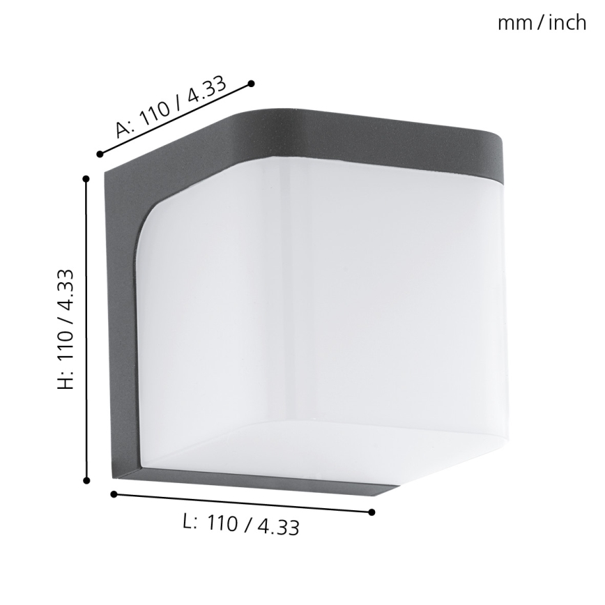 Eglo - Udendørs LED væglampe LED/6W IP44