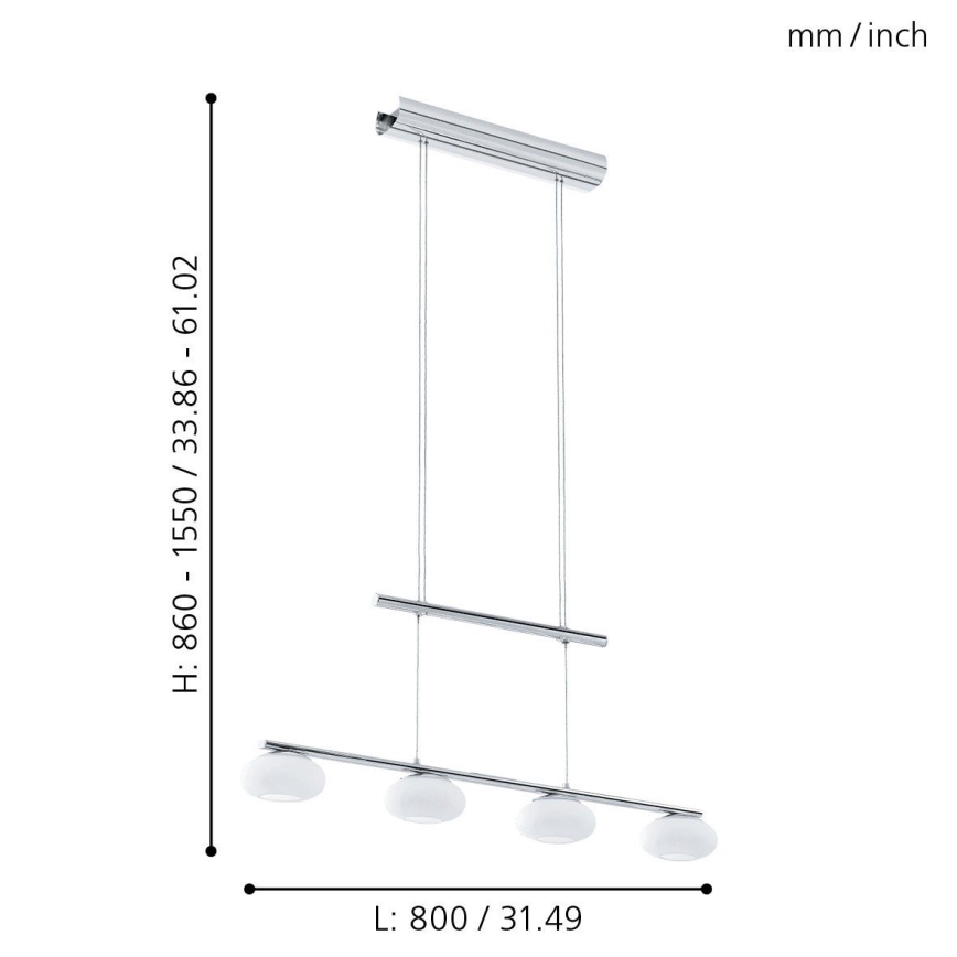 Eglo - LED pendel dæmpbar 4xLED/4,5W/230V