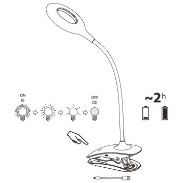 Eglo - LED lampe m. klemme 1xLED/3W/230V hvid