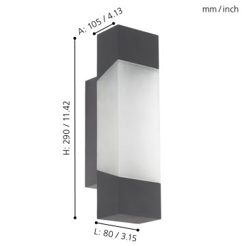 Eglo - Udendørs LED væglampe LED/4,8W/230V IP44