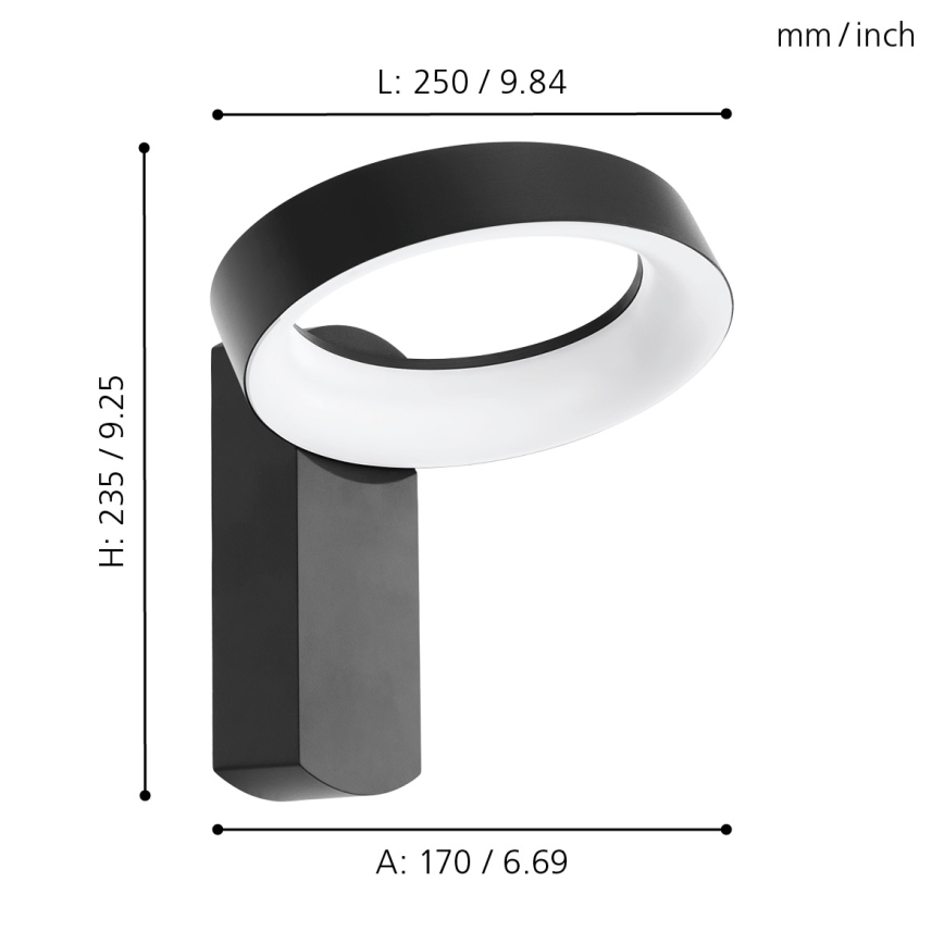 Eglo - Udendørs LED væglampe LED/11W/230V IP44