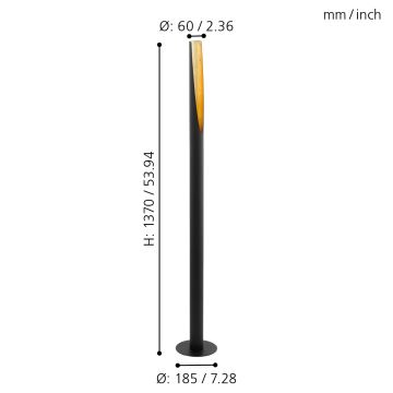 Eglo - LED gulvlampe 1xGU10/4,5W/230V sort